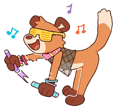 Marty dancing with glowsticks